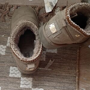 Mexx Suede Slip-On Boot with Gold Logo Plate